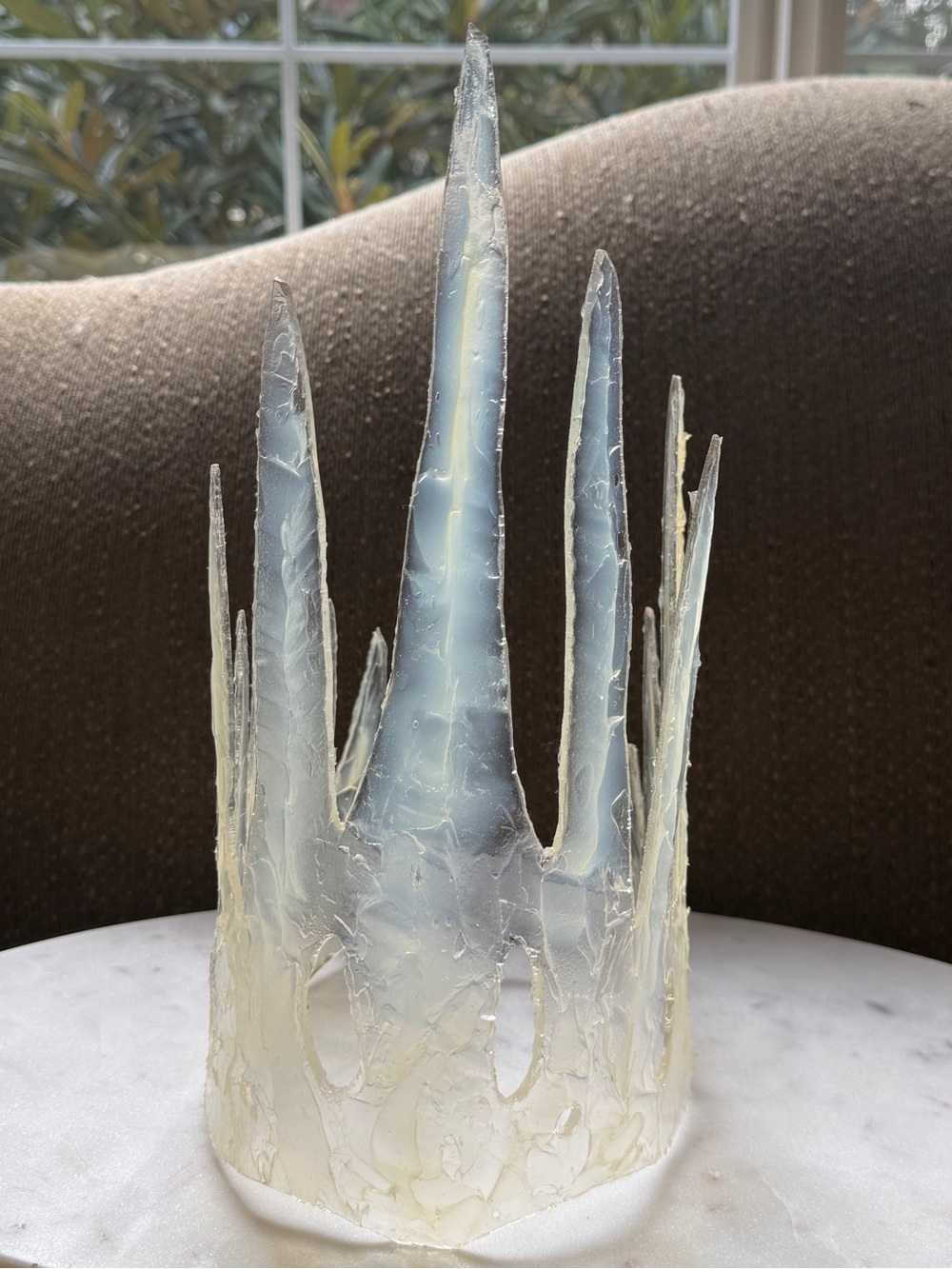 Translucent Ice Queen Crown - Ice Spires (Clear/Cream) OOAK by Envizion Studios